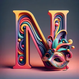Venetian mask — litera N (wariant 2)