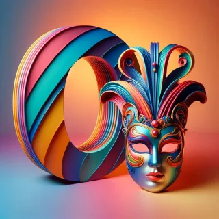 Venetian mask — litera O (wariant 2)