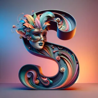 Venetian mask — litera S (wariant 2)