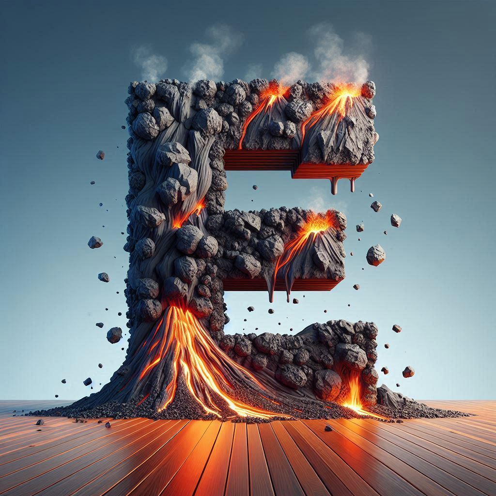 Volcano — litera E (wariant 2)