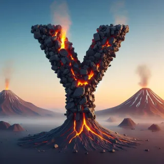 Volcano — litera W (wariant 2)