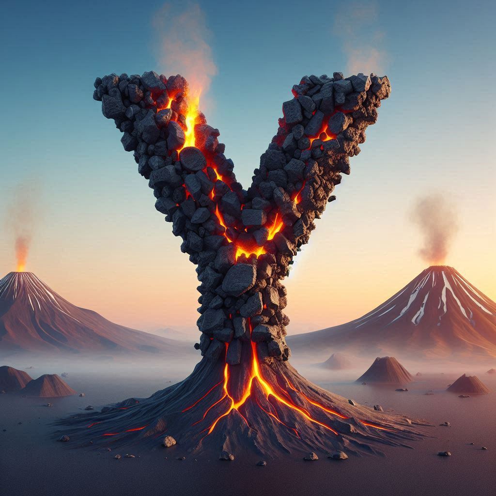 Volcano — litera W (wariant 2)
