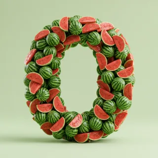 Watermelon 2 — litera O (wariant 2)