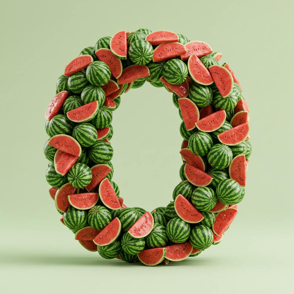 Watermelon 2 — litera O (wariant 2)