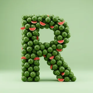 Watermelon 2 — litera R (wariant 2)