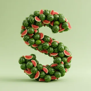 Watermelon 2 — litera S (wariant 2)