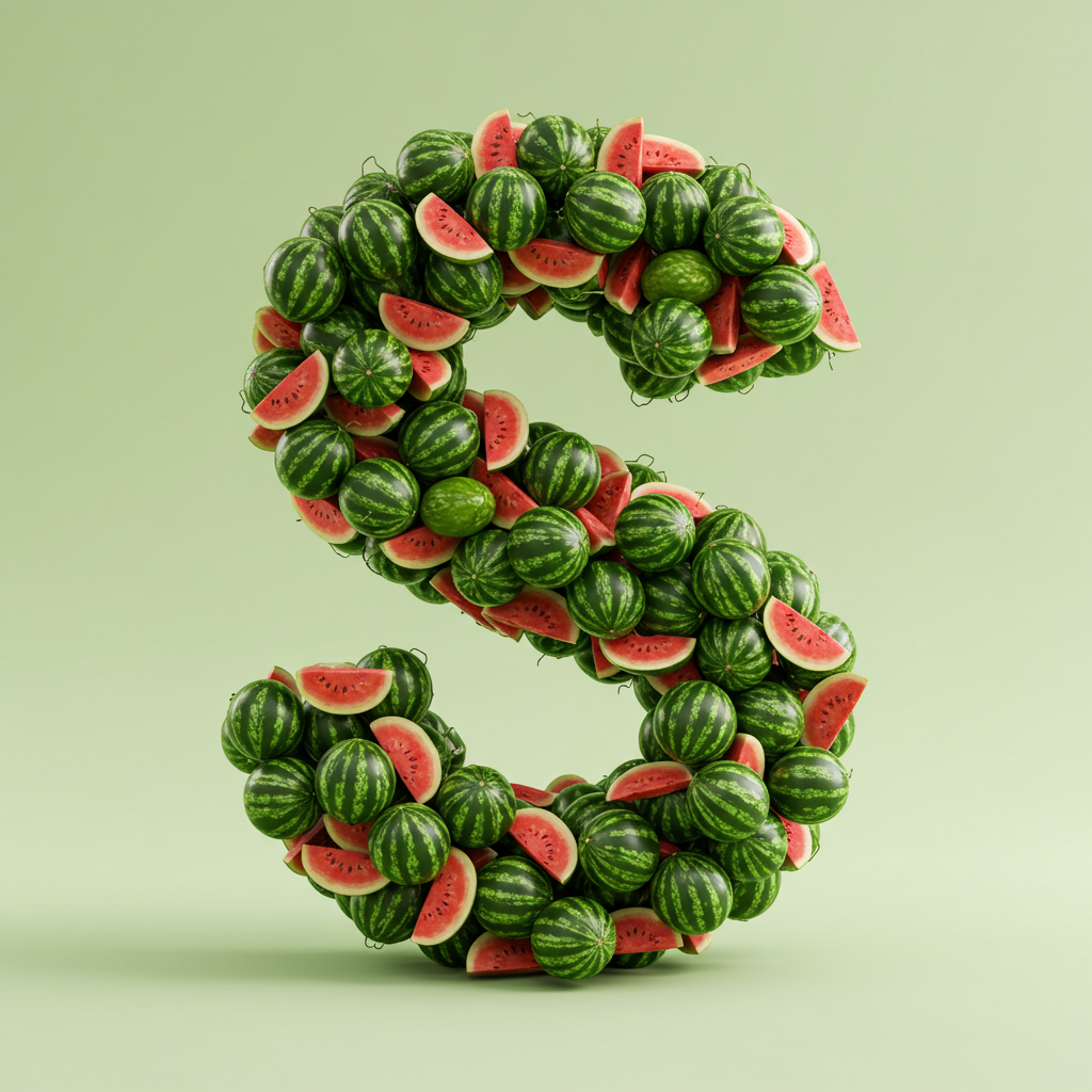 Watermelon 2 — litera S (wariant 2)