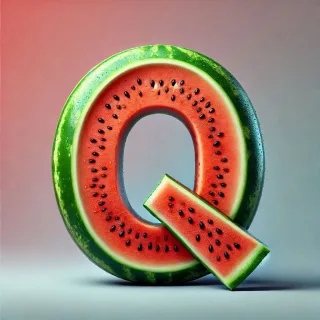 Watermelon — litera Q