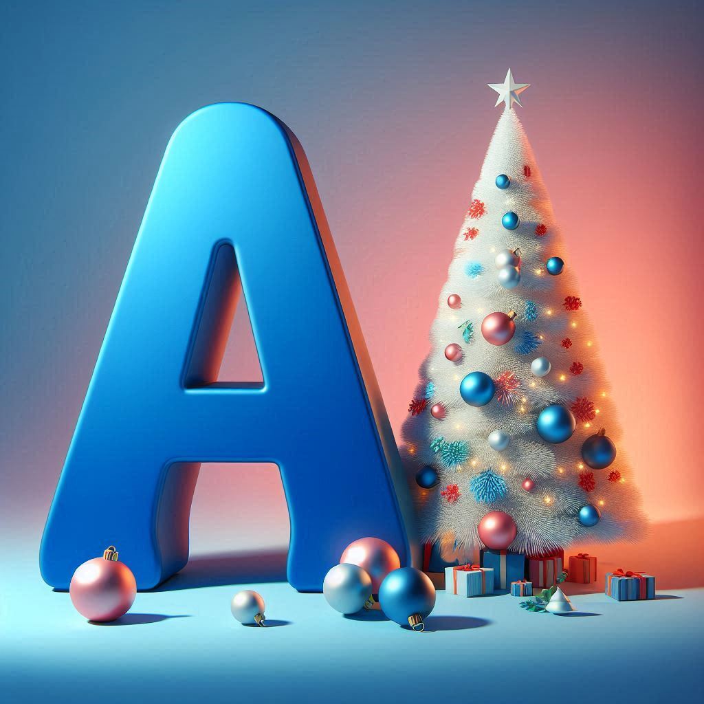 White Christmas tree — litera A