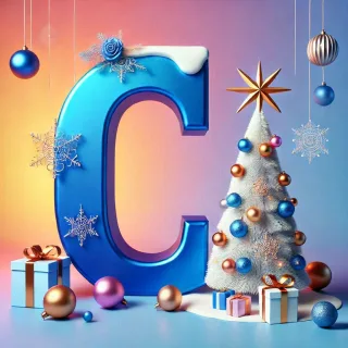 White Christmas tree — litera C (wariant 2)