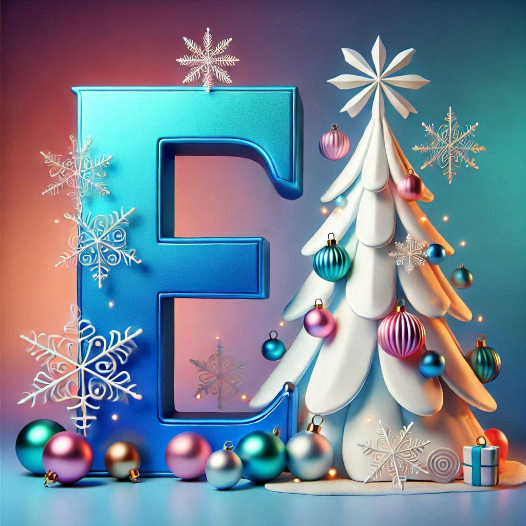 White Christmas tree — litera E (wariant 2)