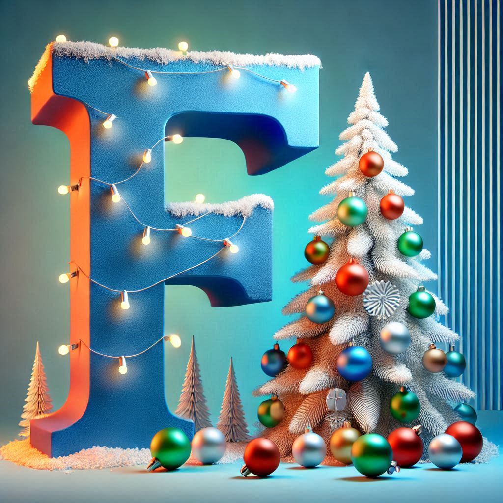 White Christmas tree — litera F (wariant 2)