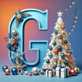 White Christmas tree — litera G