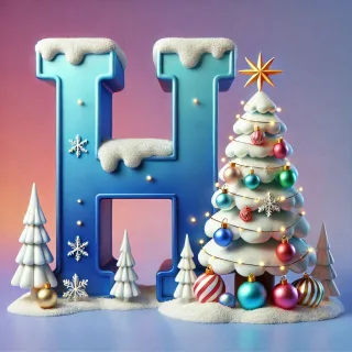 White Christmas tree — litera H