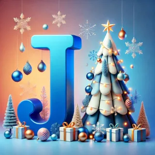 White Christmas tree — litera J