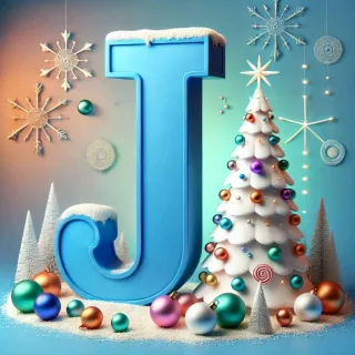 White Christmas tree — litera J (wariant 2)