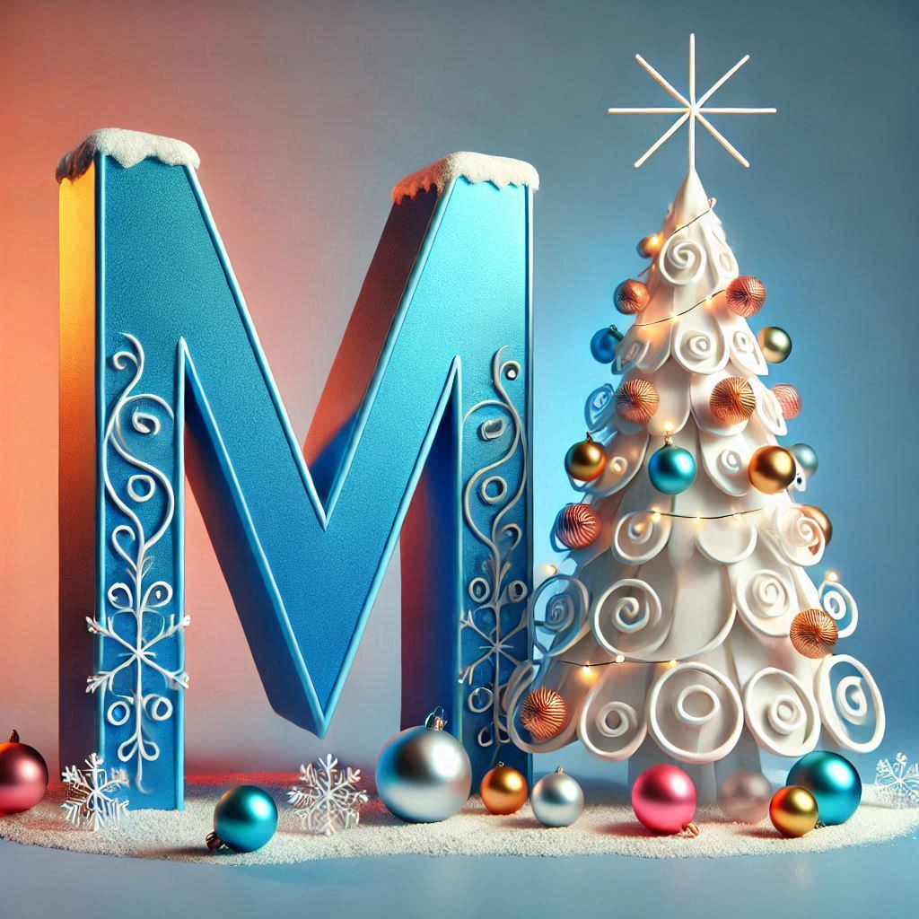 White Christmas tree — litera M (wariant 2)