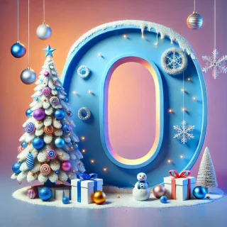 White Christmas tree — litera O (wariant 2)