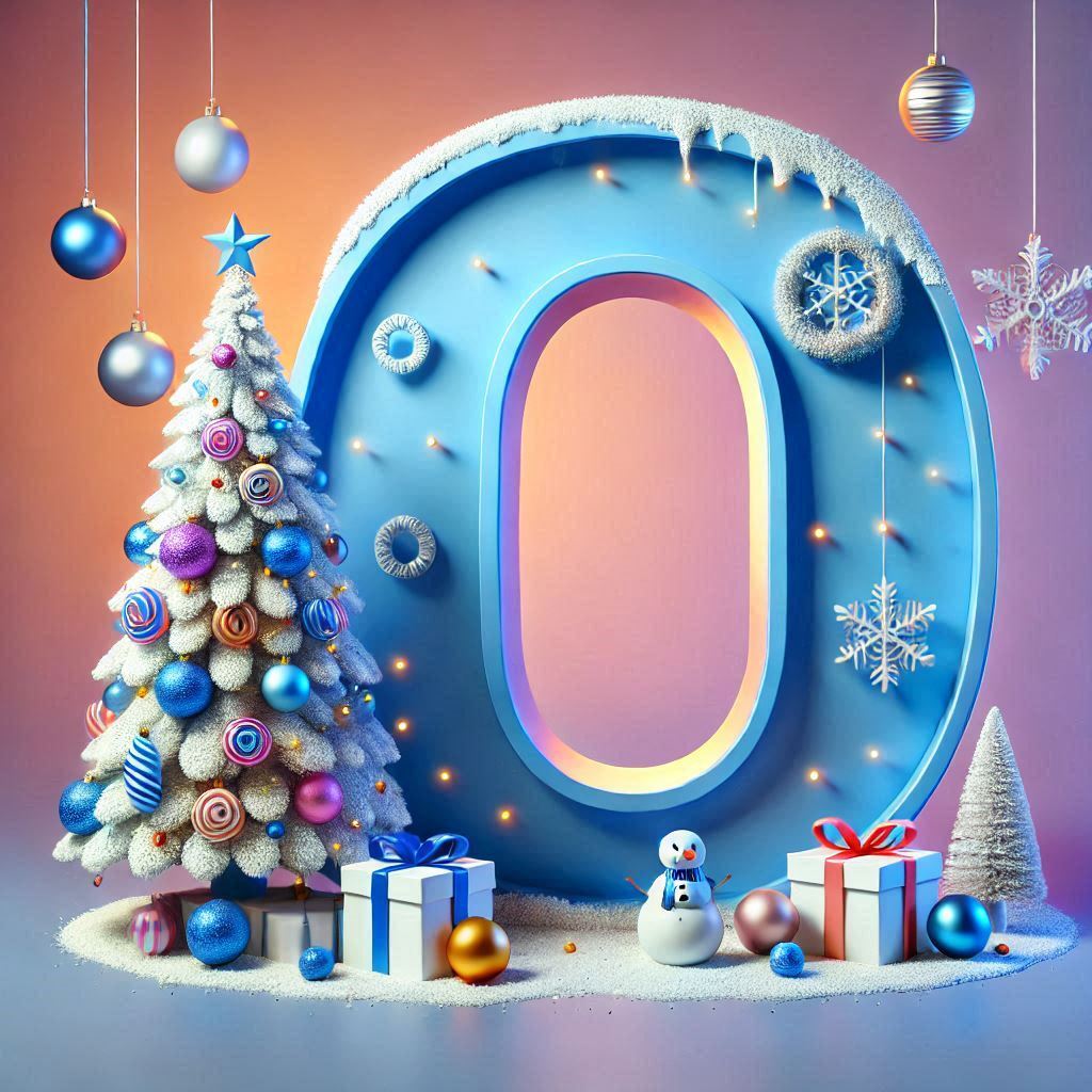 White Christmas tree — litera O (wariant 2)