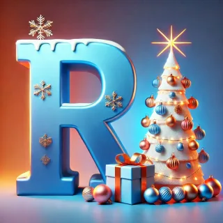 White Christmas tree — litera R