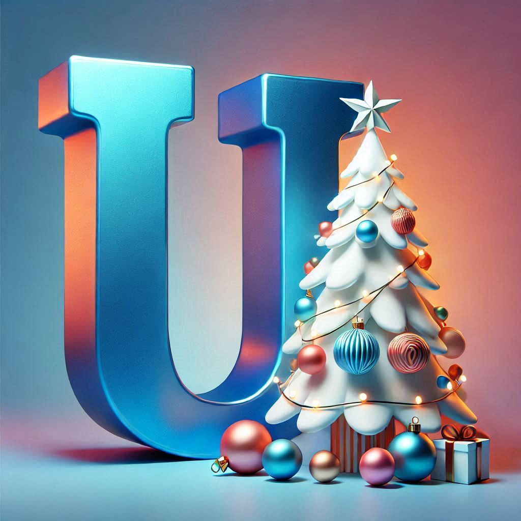 White Christmas tree — litera U