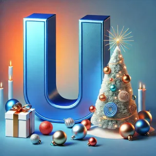 White Christmas tree — litera U (wariant 2)
