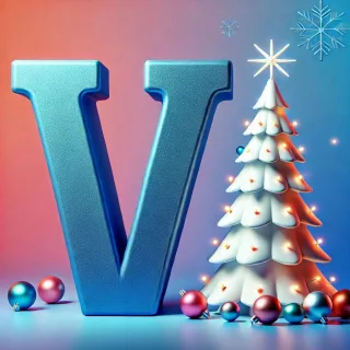 White Christmas tree — litera V