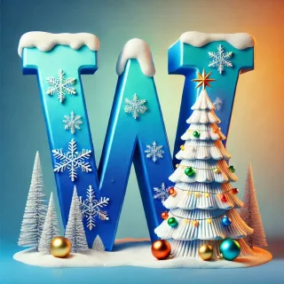 White Christmas tree — litera W (wariant 2)