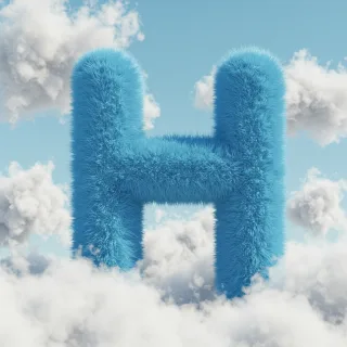 White clouds — litera H (wariant 2)