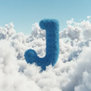 White clouds — litera J (wariant 2)