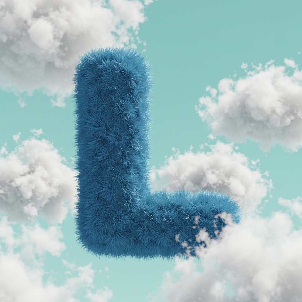 White clouds — litera L (wariant 2)