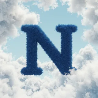 White clouds — litera N (wariant 2)