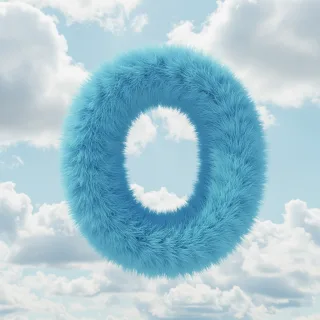 White clouds — litera O (wariant 2)