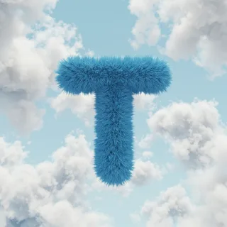 White clouds — litera T (wariant 2)