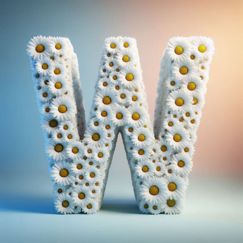 White daisy — litera W