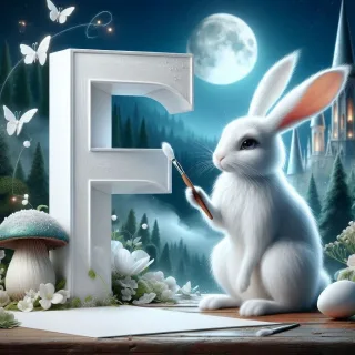 White rabbit — litera F (wariant 2)