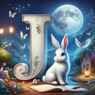 White rabbit — litera J (wariant 2)