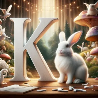 White rabbit — litera K (wariant 2)