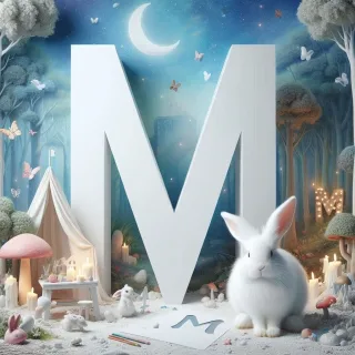 White rabbit — litera M (wariant 2)