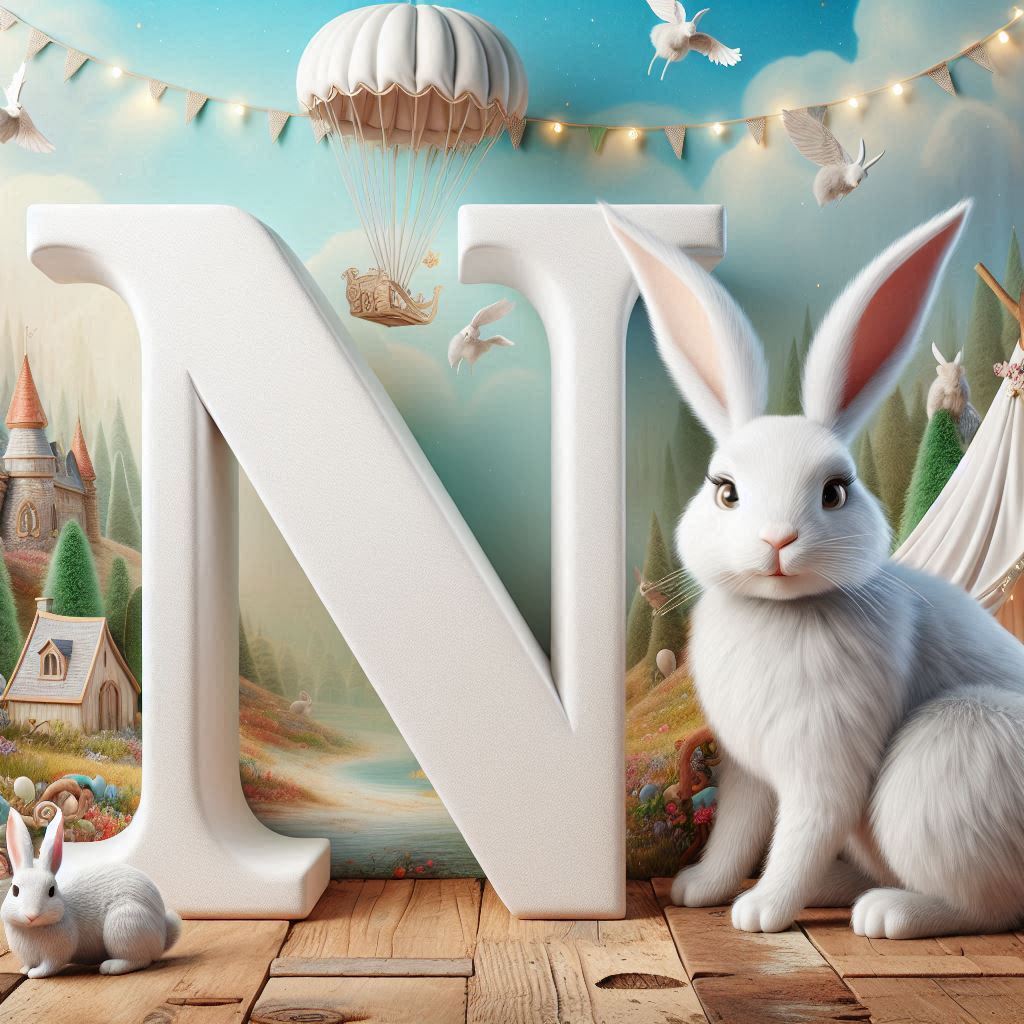 White rabbit — litera N