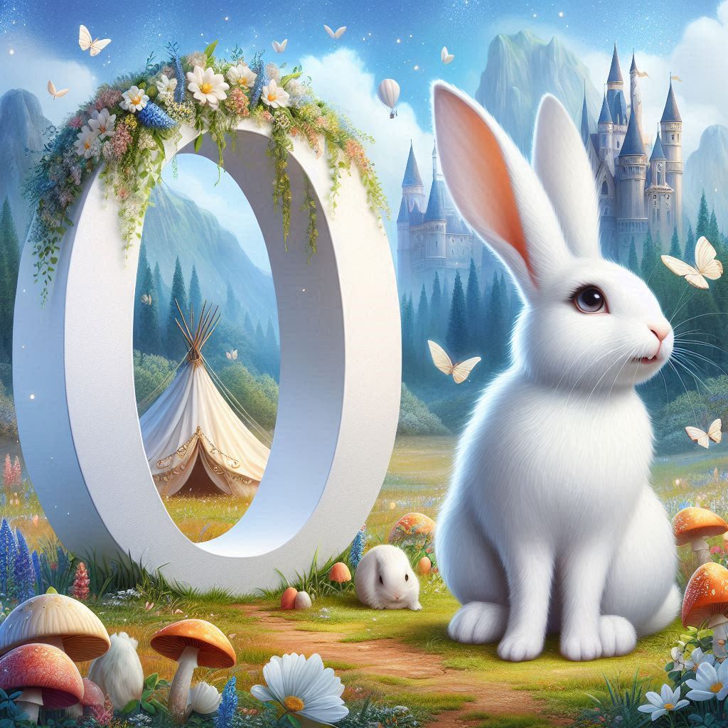 White rabbit — litera O (wariant 2)