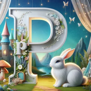 White rabbit — litera P (wariant 2)