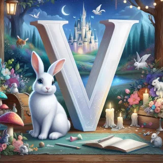 White rabbit — litera V (wariant 2)