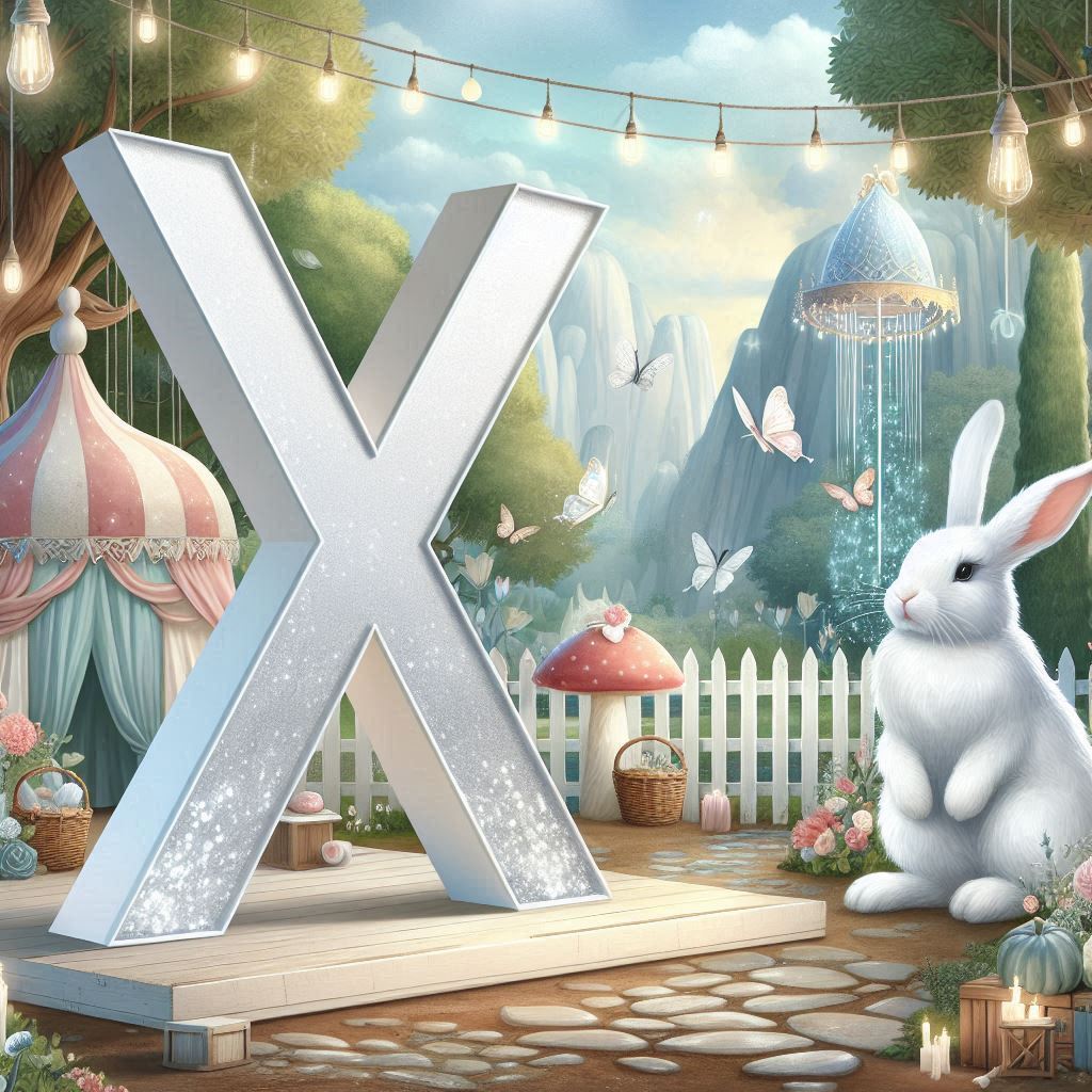 White rabbit — litera X (wariant 2)