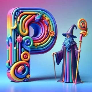 Wizard — litera P (wariant 2)