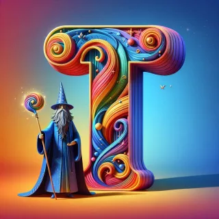 Wizard — litera T (wariant 2)