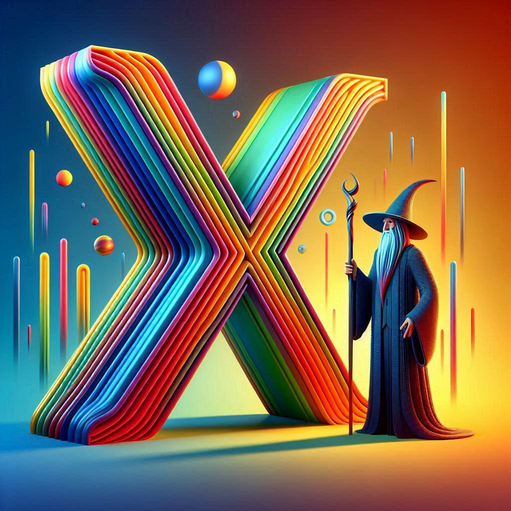 Wizard — litera X (wariant 2)