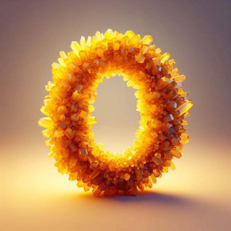 Yellow crystal — litera O