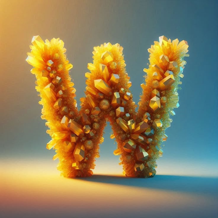 Yellow crystal — litera W