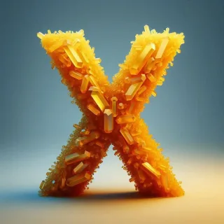 Yellow crystal — litera X